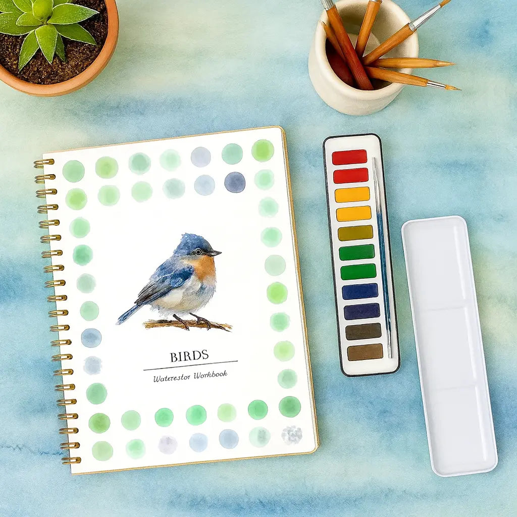 Complete Watercolor Book Set - FREE Watercolors and Brushes Included