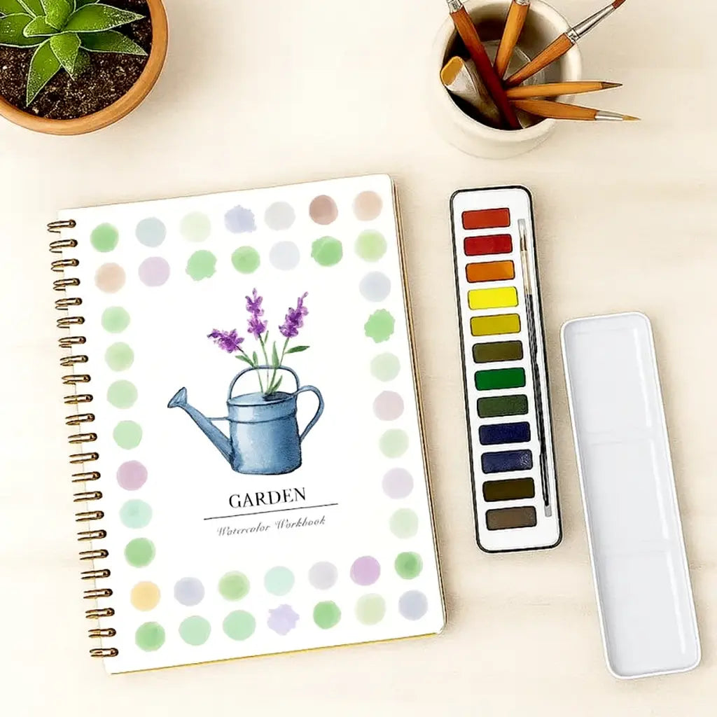 Complete Watercolor Book Set - FREE Watercolors and Brushes Included
