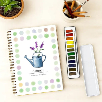 Complete Watercolor Book Set - FREE Watercolors and Brushes Included