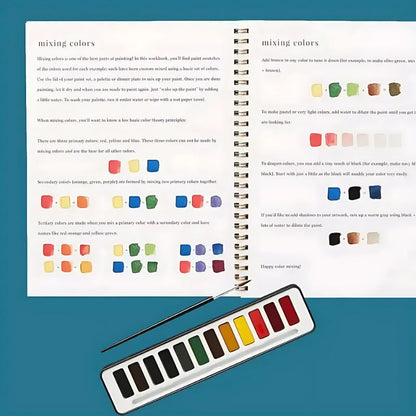 Complete Watercolor Book Set - FREE Watercolors and Brushes Included
